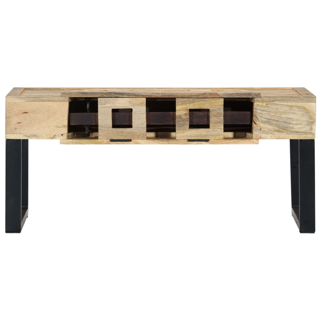 Table Basse Style Cassette 100X52X45 Cm Bois De Manguier Massif
