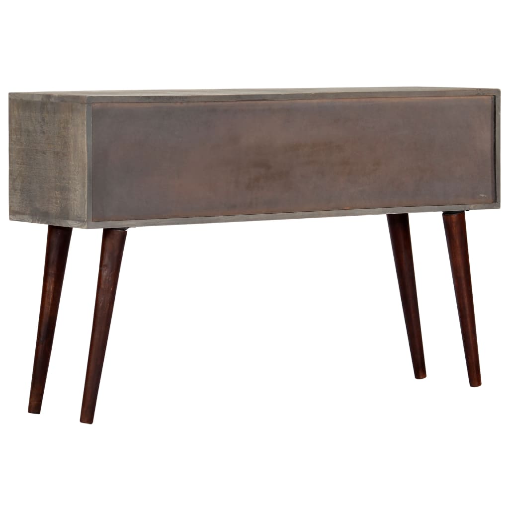 Table Console Gris 120X35X75 Cm Bois De Manguier Massif Brut