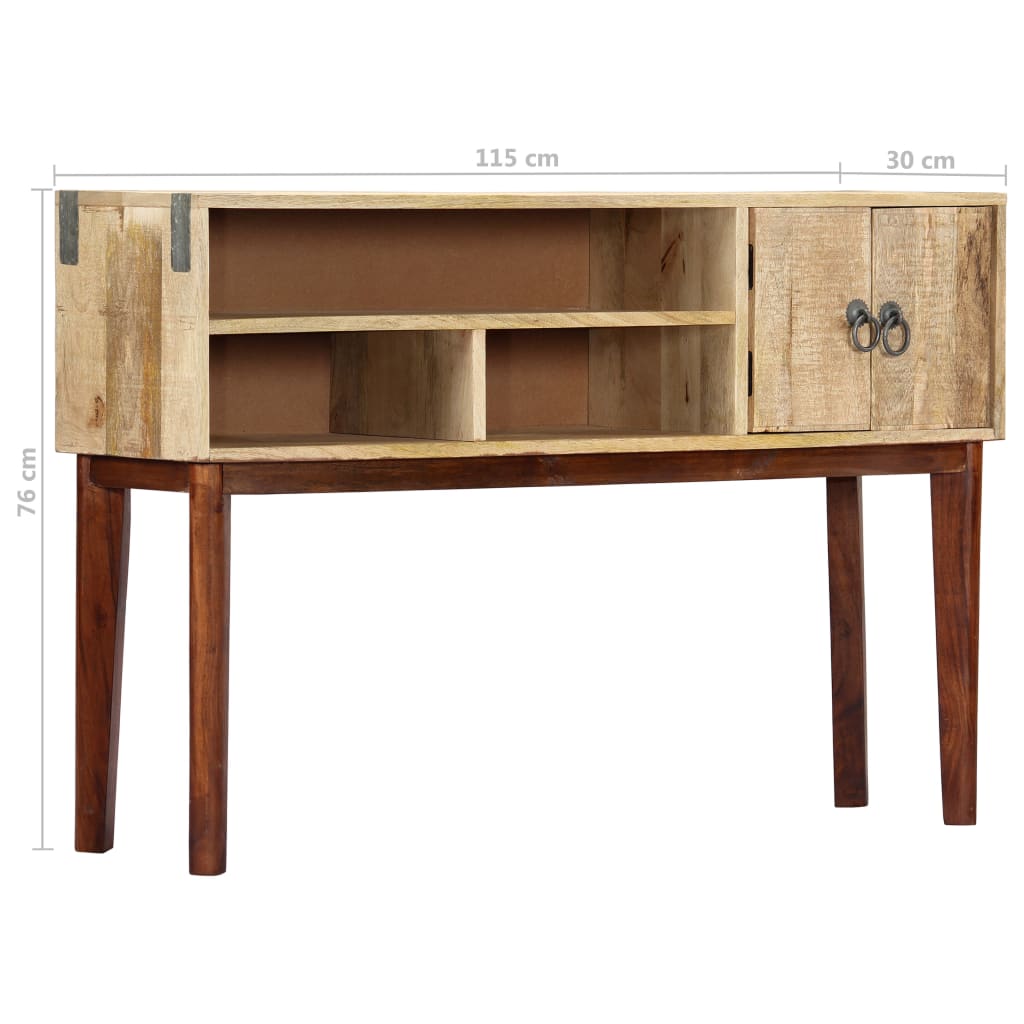 Table Console 115X30X76 Cm Bois De Manguier Massif Brut