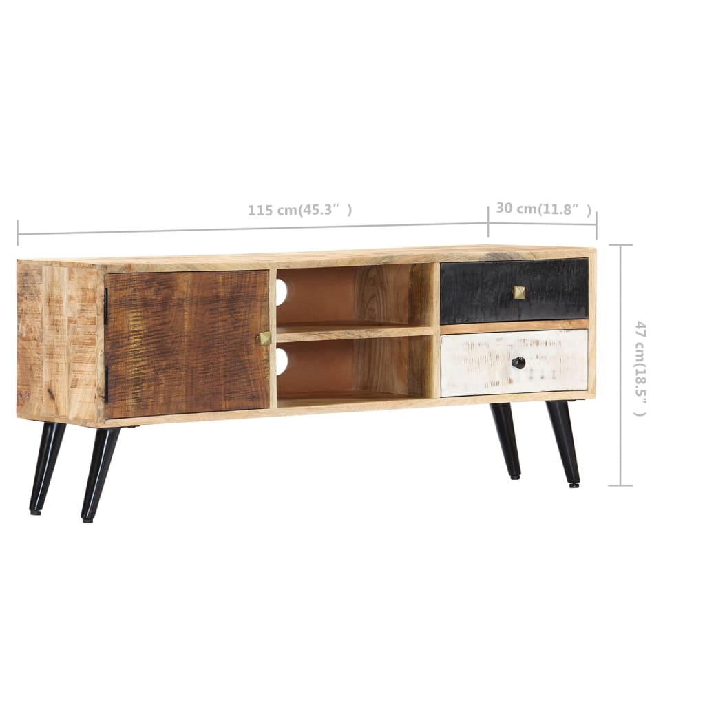 Meuble Tv 115X30X47 Cm Bois Massif De Manguier