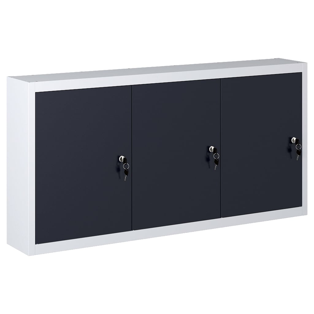 Armoire À Outils Murale Style Industriel Métal Gris Et Noir