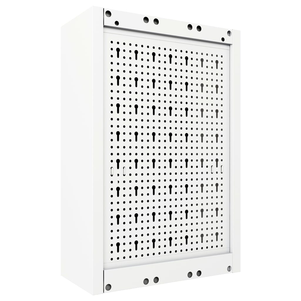 Armoire À Outils Murale Style Industriel Métal Gris Et Noir