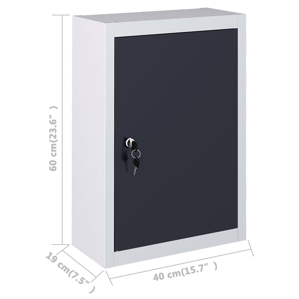 Armoire À Outils Murale Style Industriel Métal Gris Et Noir