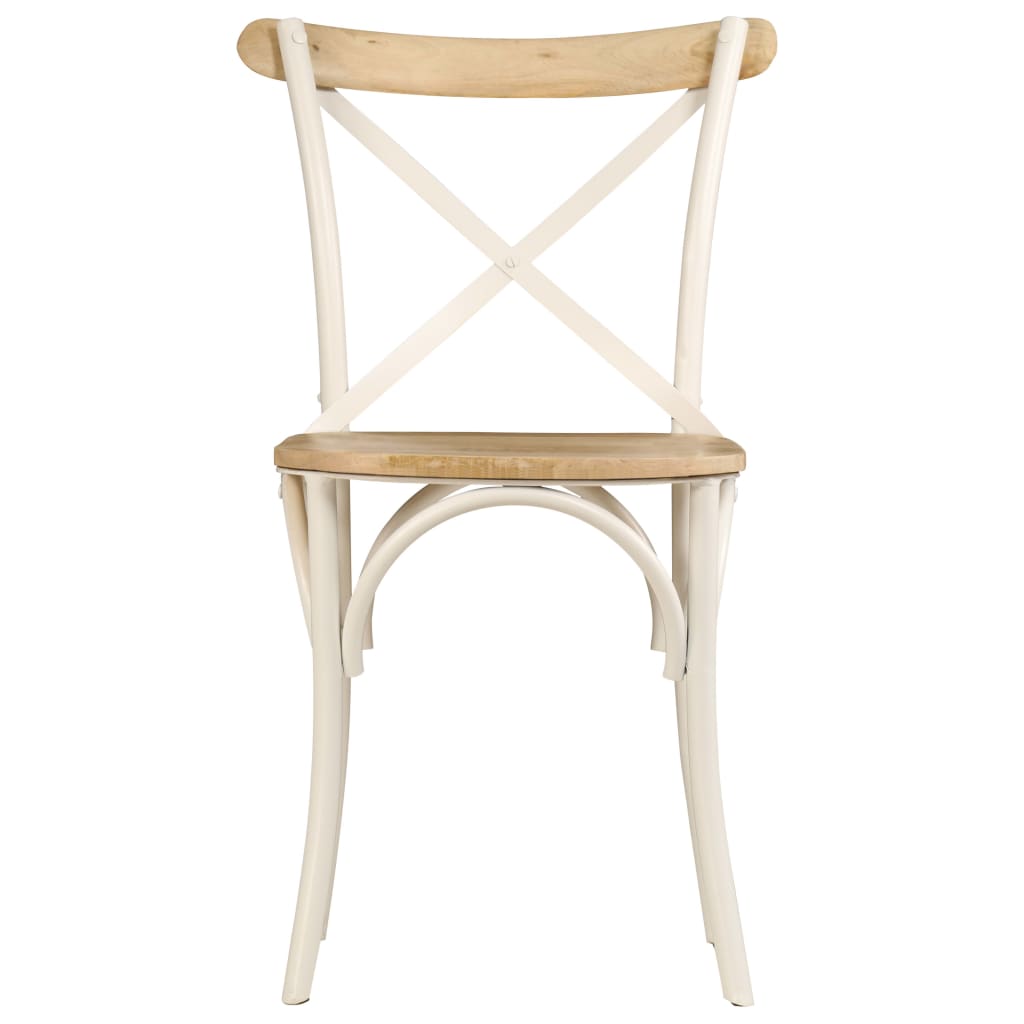 Chaises À Dossier Croisé Lot De 6 Blanc Bois De Manguier Massif