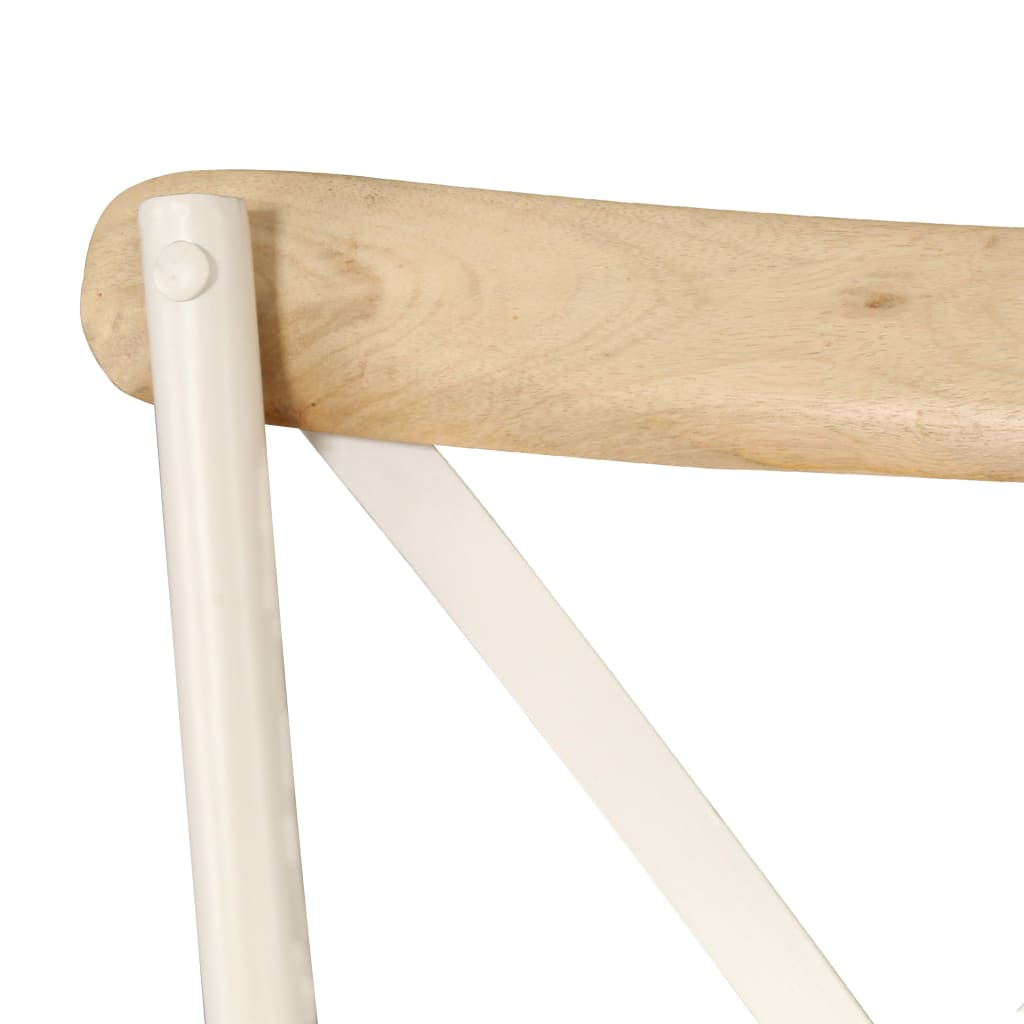 Chaises À Dossier Croisé Lot De 6 Blanc Bois De Manguier Massif