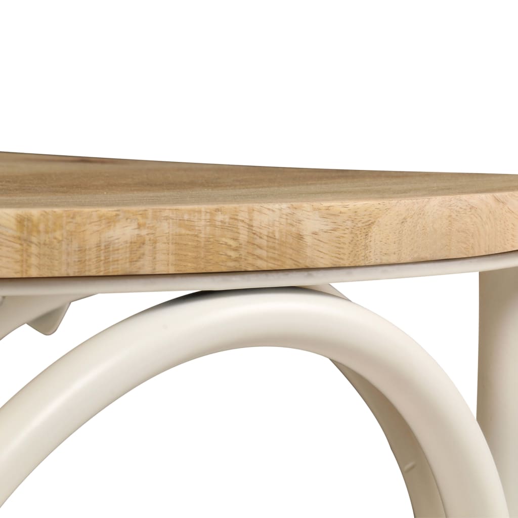 Chaises À Dossier Croisé Lot De 6 Blanc Bois De Manguier Massif
