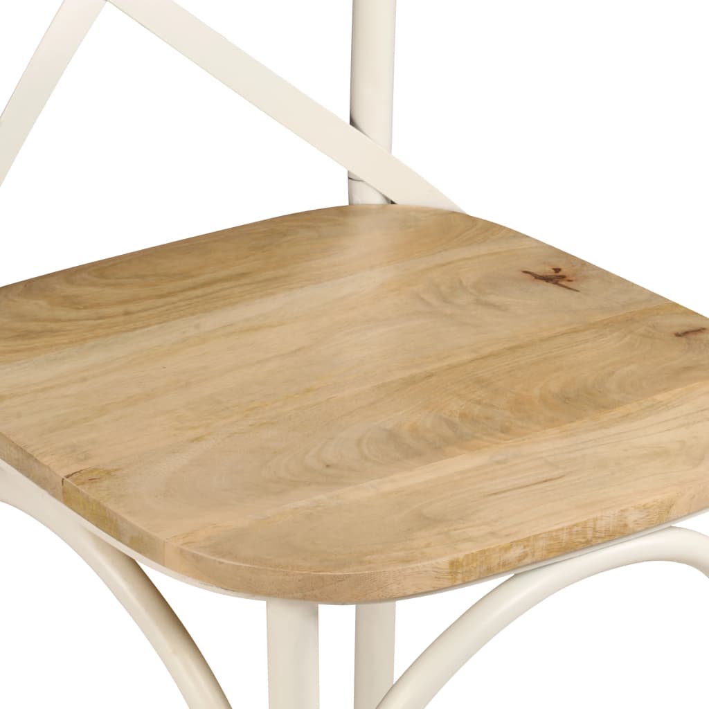 Chaises À Dossier Croisé Lot De 6 Blanc Bois De Manguier Massif