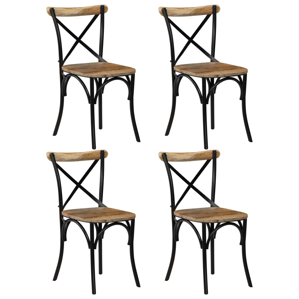 Chaises À Dossier Croisé Lot De 6 Blanc Bois De Manguier Massif