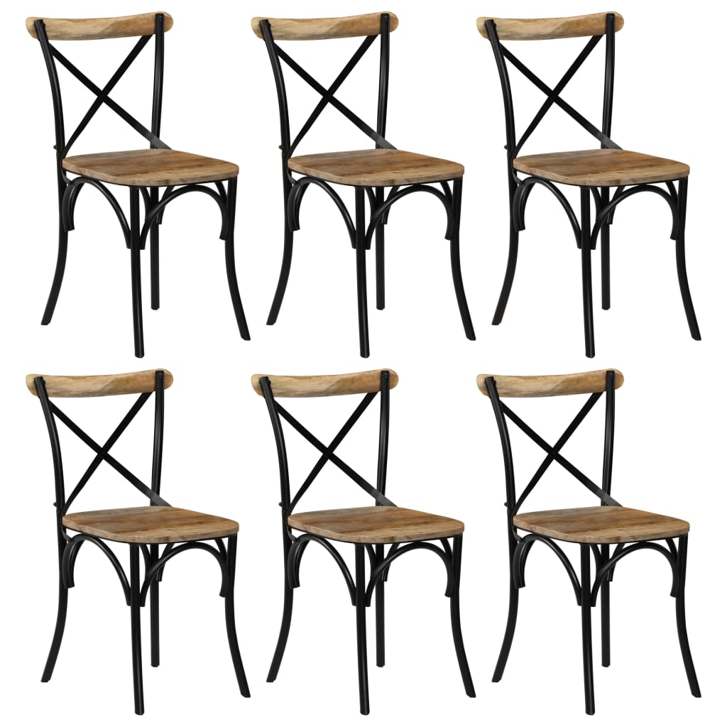 Chaises À Dossier Croisé Lot De 6 Blanc Bois De Manguier Massif