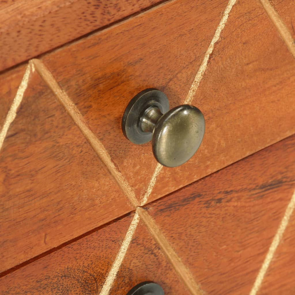 Table De Chevet 43 X 30 X 58 Cm Bois De Manguier Massif