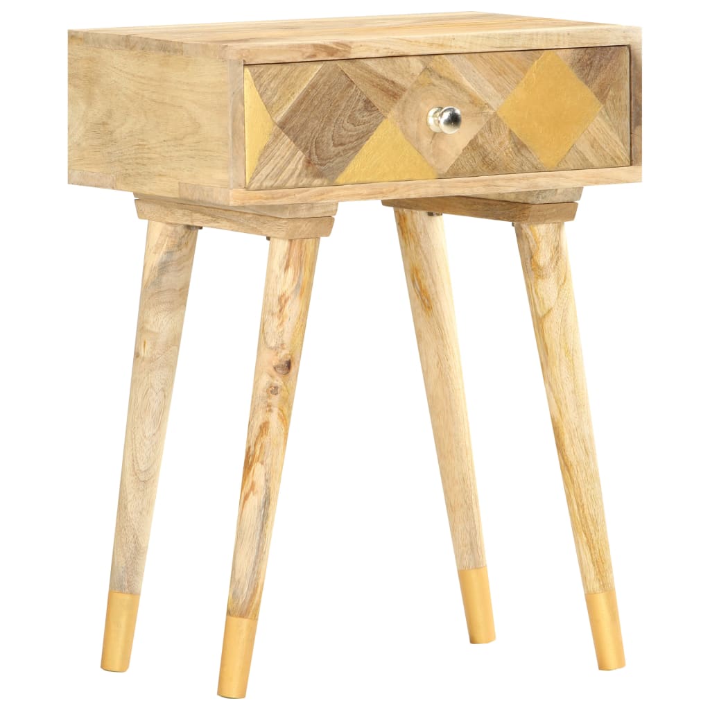 Table De Chevet 43 X 30 X 58 Cm Bois De Manguier Massif