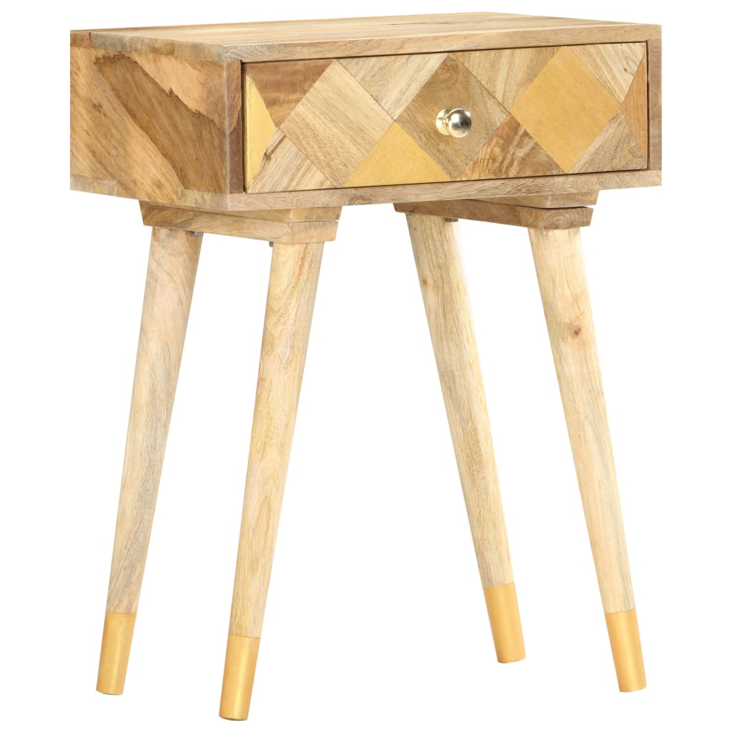 Table De Chevet 43 X 30 X 58 Cm Bois De Manguier Massif
