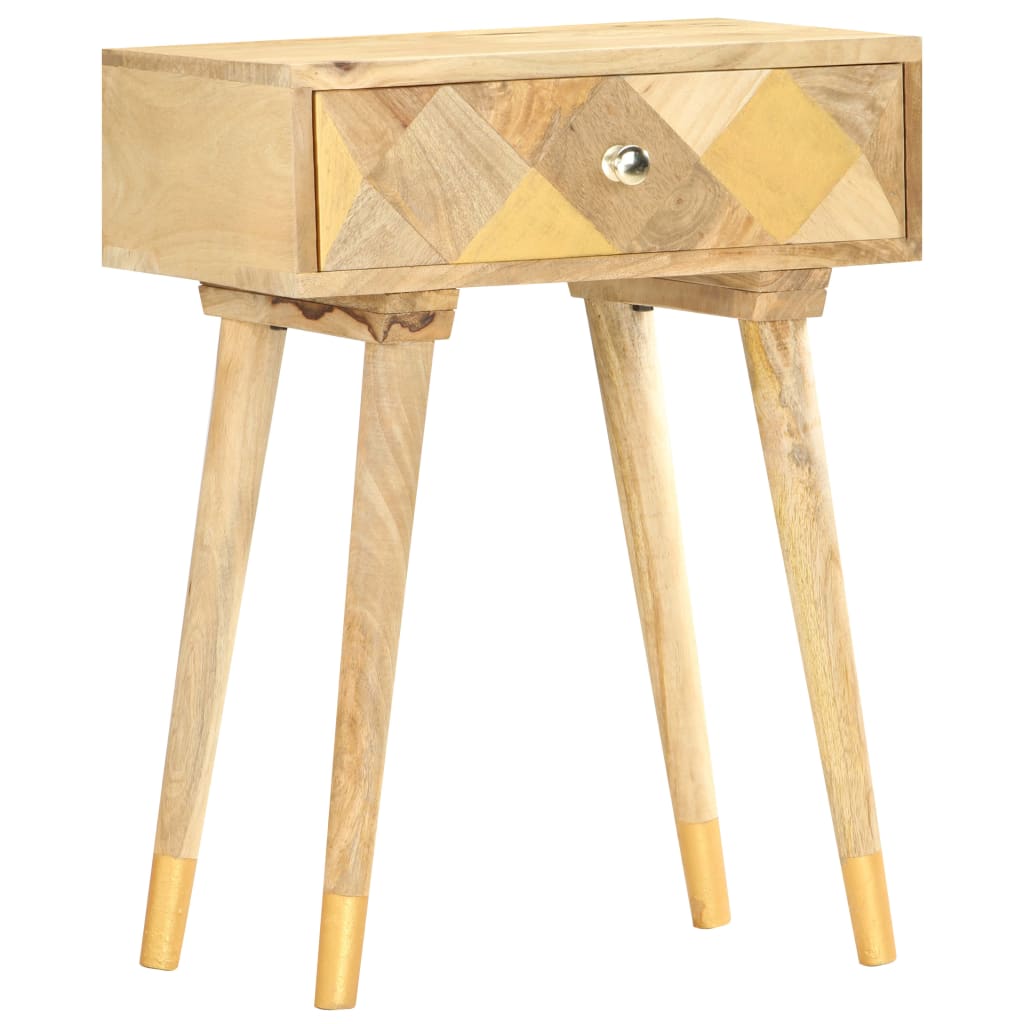 Table De Chevet 43 X 30 X 58 Cm Bois De Manguier Massif