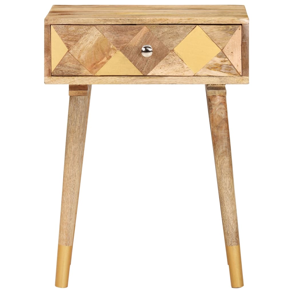 Table De Chevet 43 X 30 X 58 Cm Bois De Manguier Massif