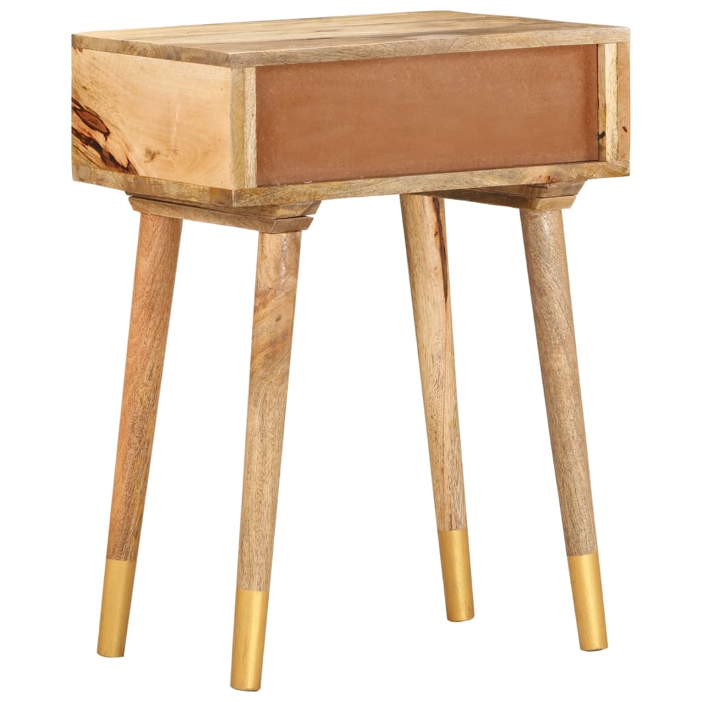 Table De Chevet 43 X 30 X 58 Cm Bois De Manguier Massif