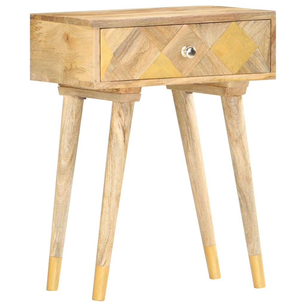 Table De Chevet 43 X 30 X 58 Cm Bois De Manguier Massif