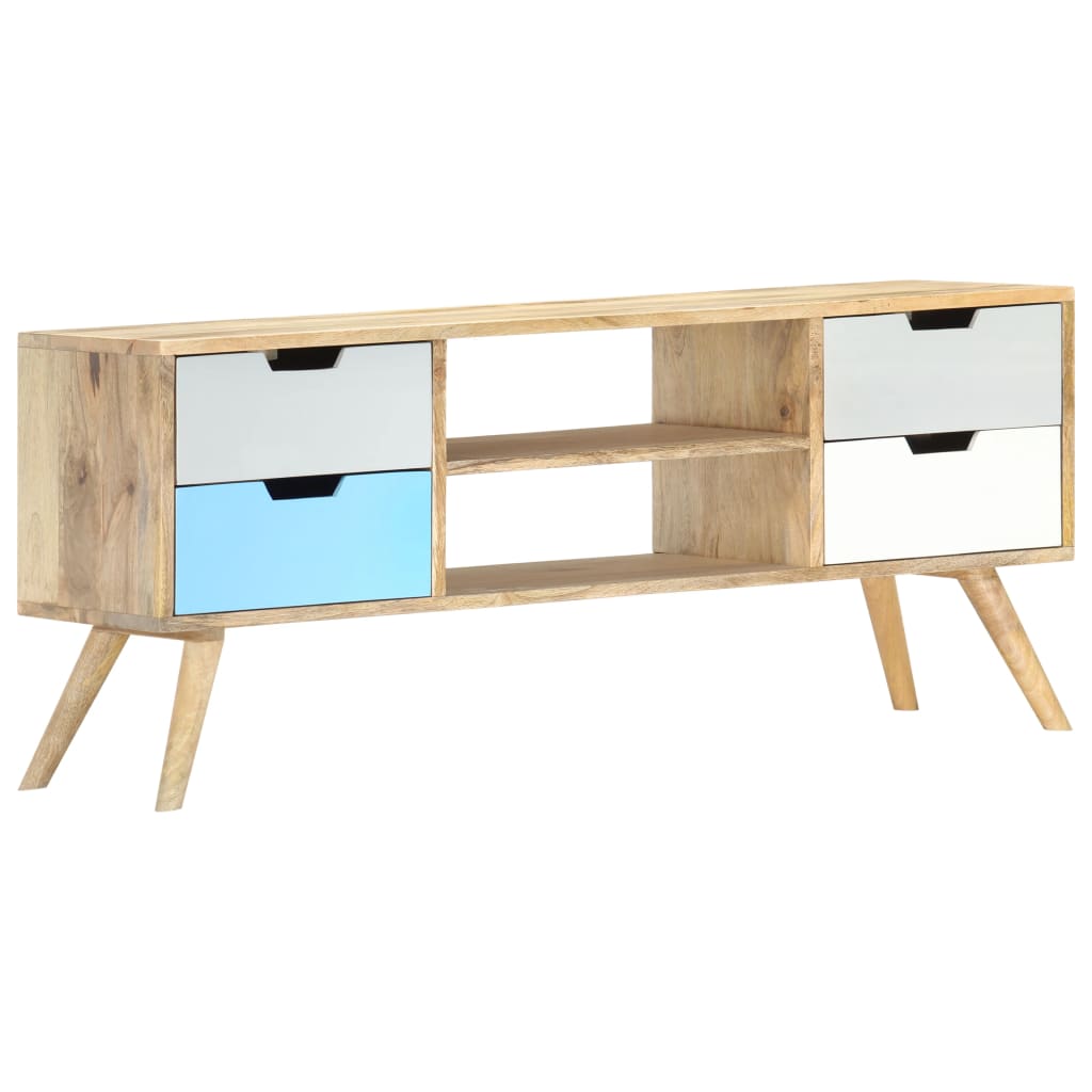 Meuble Tv 110X35X48 Cm Bois De Manguier Massif