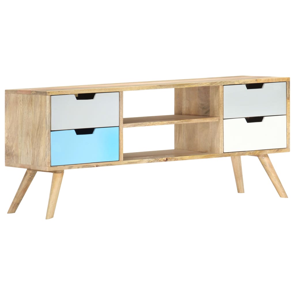 Meuble Tv 110X35X48 Cm Bois De Manguier Massif