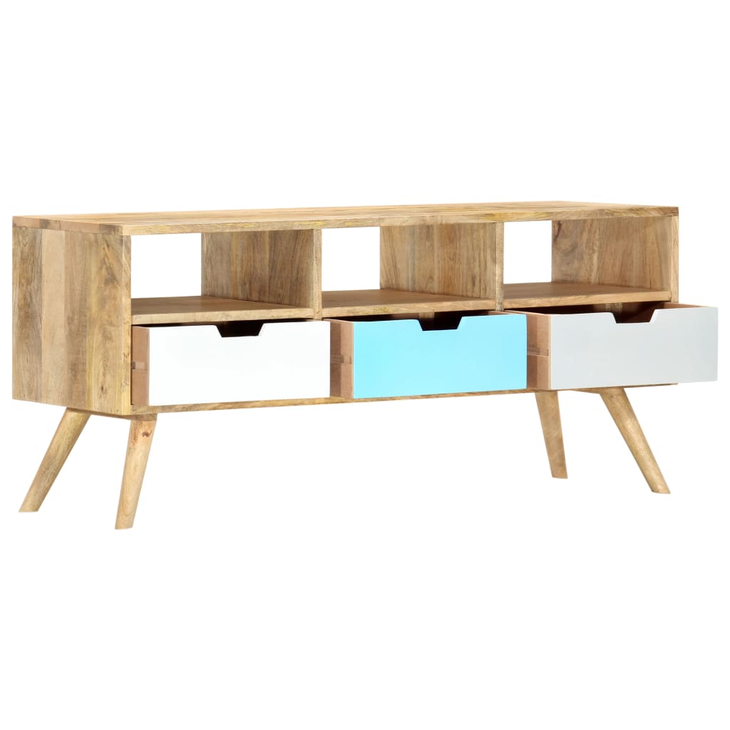 Meuble Tv 110X35X48 Cm Bois De Manguier Massif