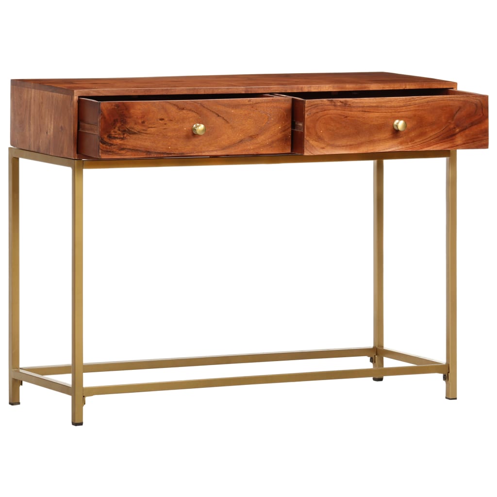 Table Console 100X35X76 Cm Bois D'acacia Massif