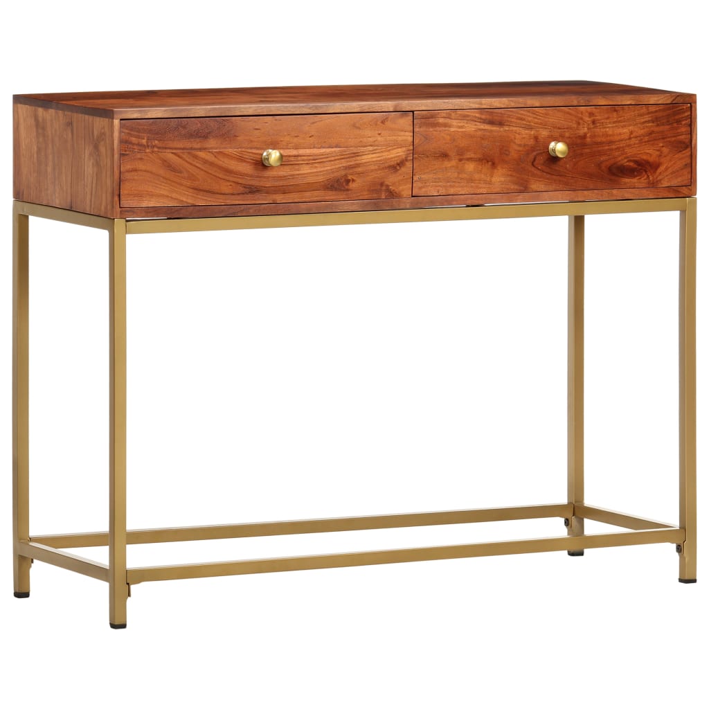 Table Console 100X35X76 Cm Bois D'acacia Massif