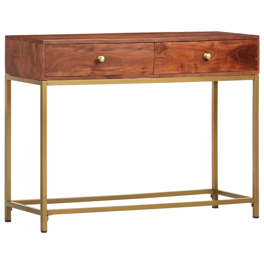 Table Console 100X35X76 Cm Bois D'acacia Massif