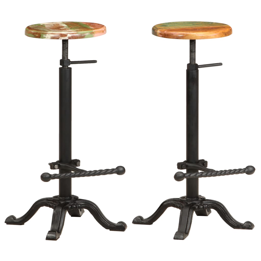 Chaises De Bar Lot De 2 Bois De Manguier Solide