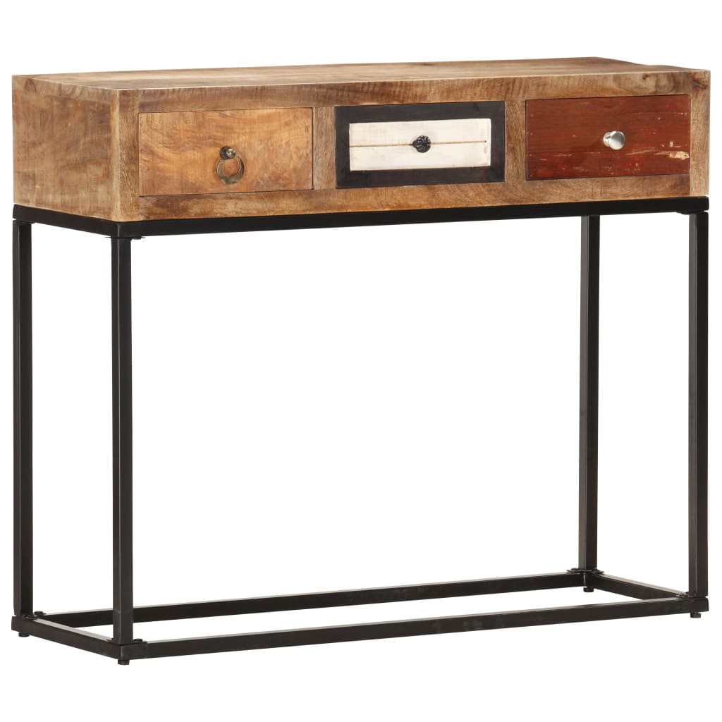 Table Console Doré 90X30X75 Cm Bois De Récupération Massif