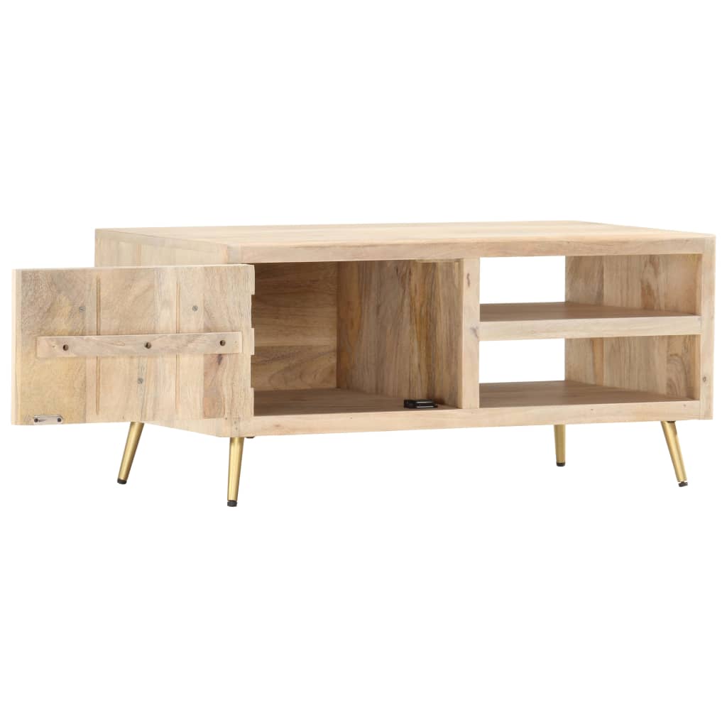 Table Basse 90X45X40 Cm Bois De Manguier Massif