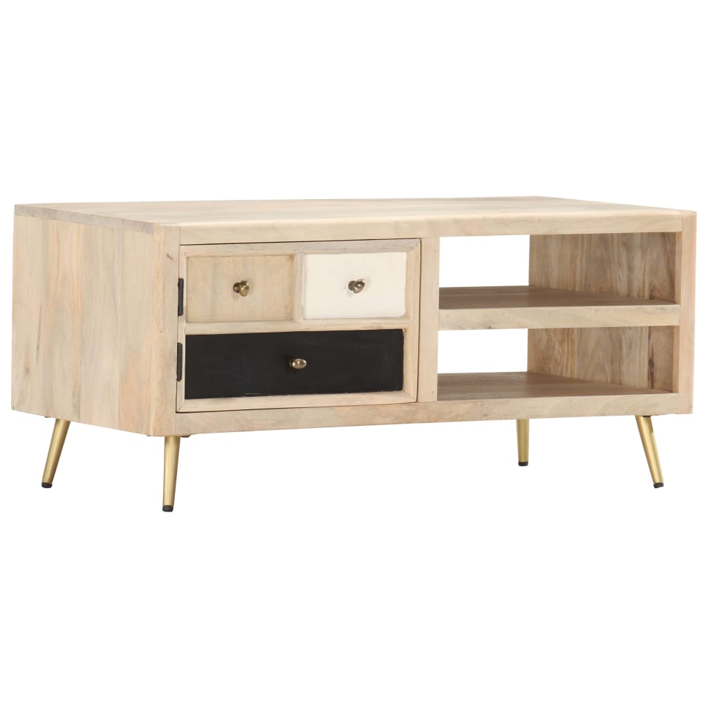 Table Basse 90X45X40 Cm Bois De Manguier Massif