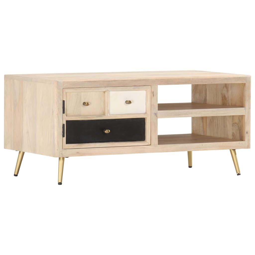 Table Basse 90X45X40 Cm Bois De Manguier Massif