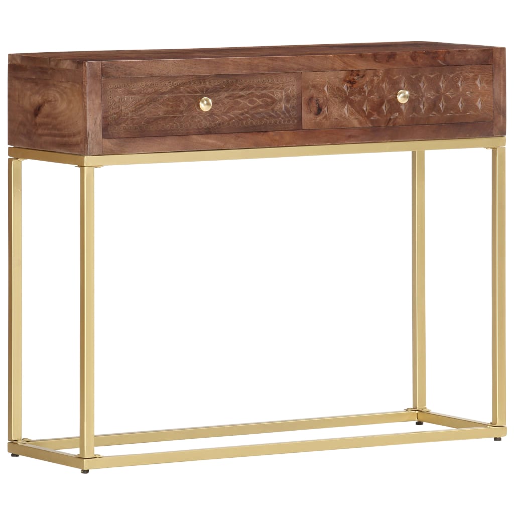 Table Console 90 X 30 X 75 Cm Bois De Manguier Massif