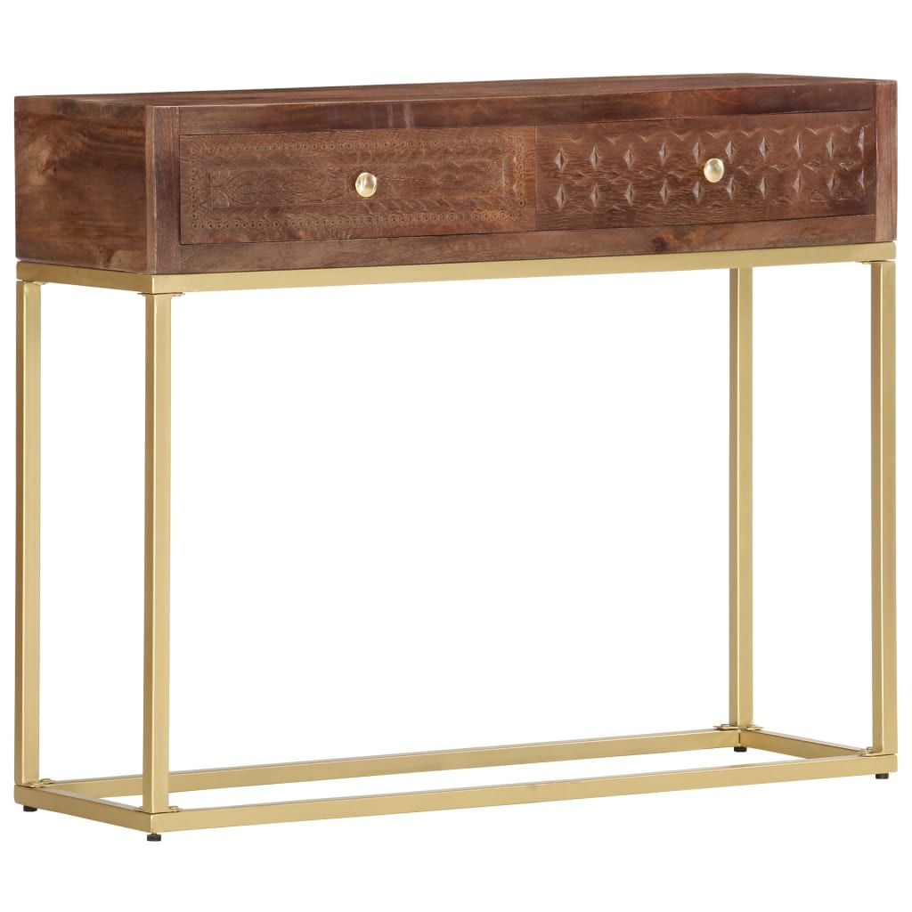 Table Console 90 X 30 X 75 Cm Bois De Manguier Massif