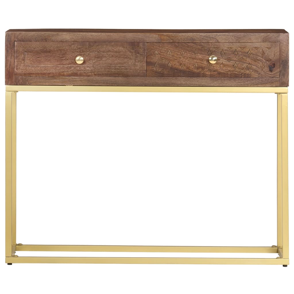 Table Console 90 X 30 X 75 Cm Bois De Manguier Massif