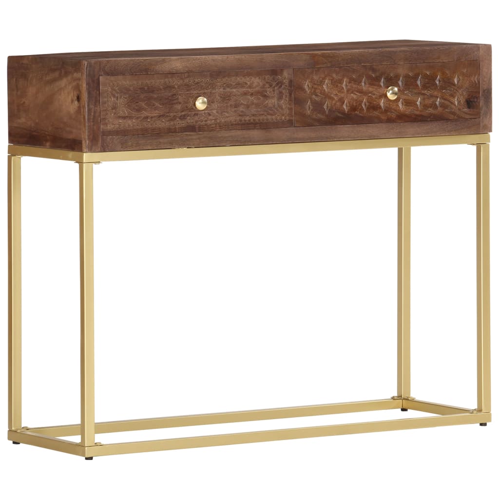 Table Console 90 X 30 X 75 Cm Bois De Manguier Massif