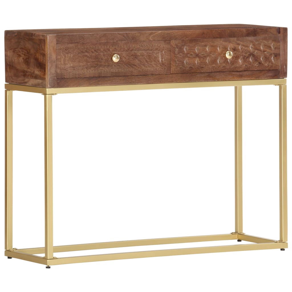 Table Console 90 X 30 X 75 Cm Bois De Manguier Massif