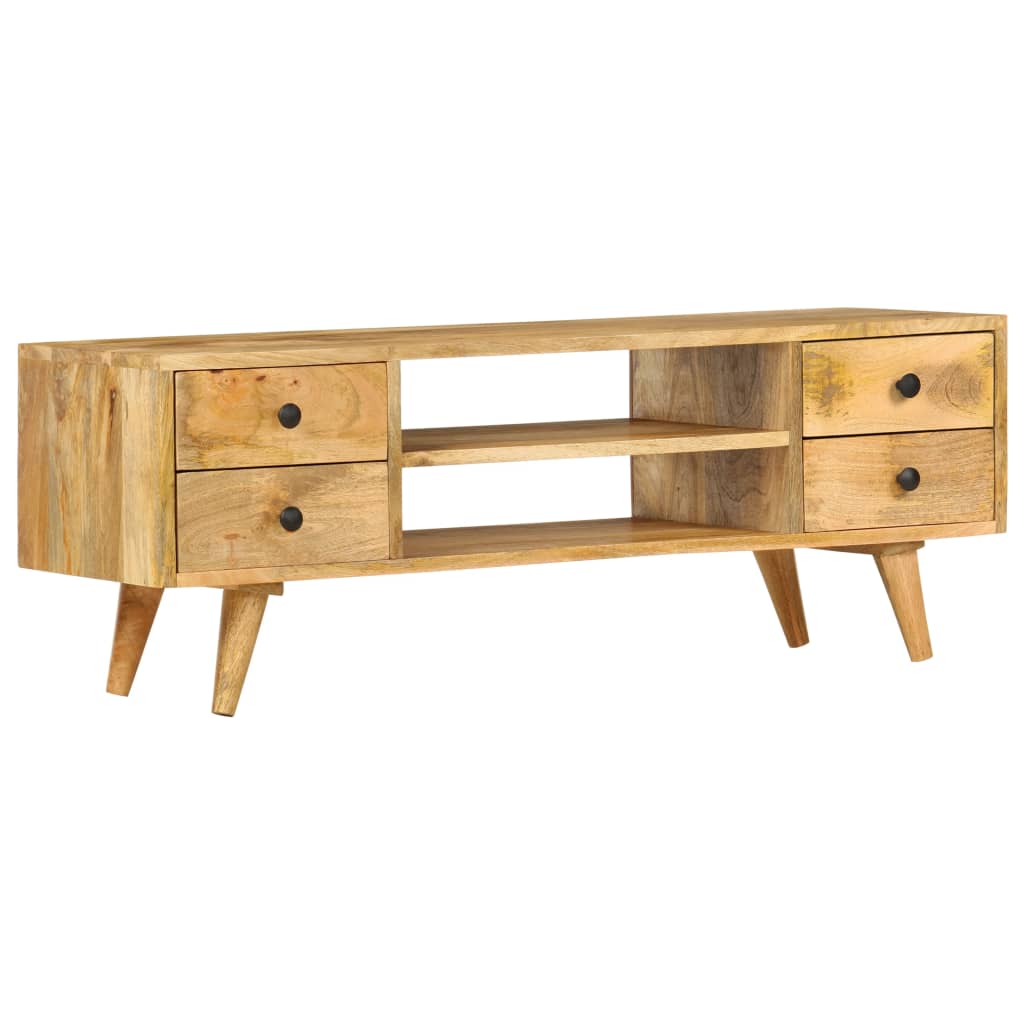 Meuble Tv 110X35X40 Cm Bois Massif De Manguier