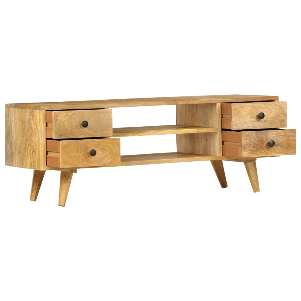Meuble Tv 110X35X40 Cm Bois Massif De Manguier