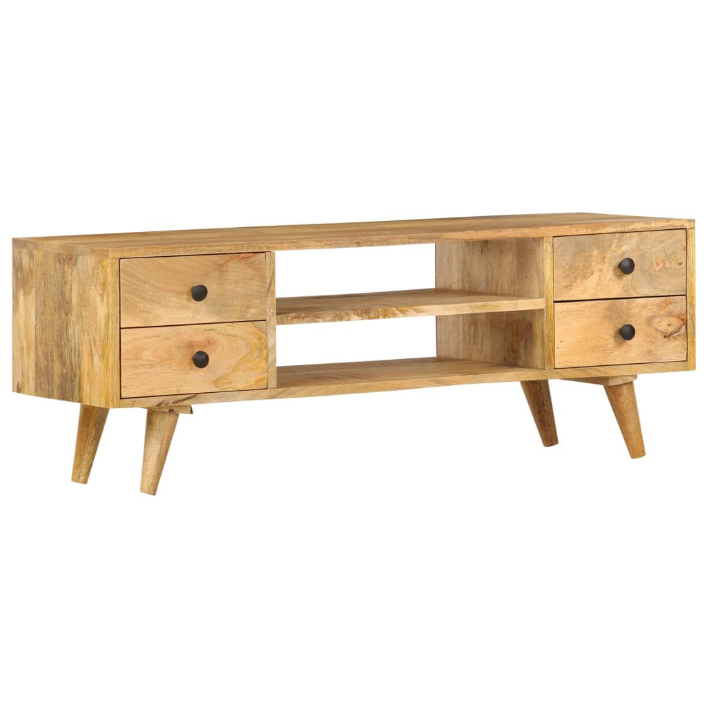 Meuble Tv 110X35X40 Cm Bois Massif De Manguier