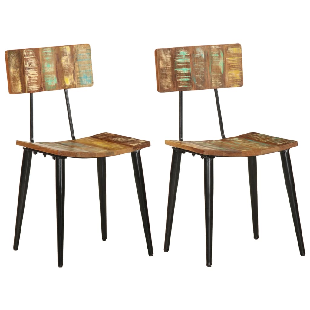 Chaises À Manger Lot De 2 44X40X80 Cm Bois De Manguier Solide
