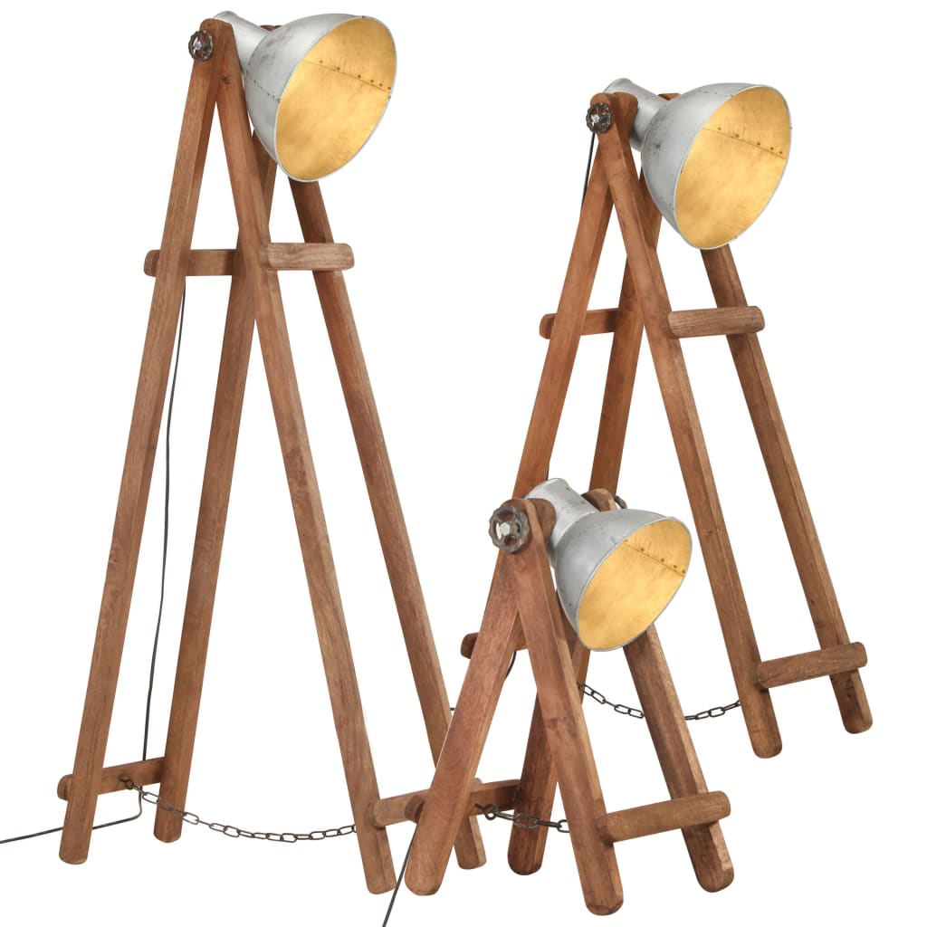 Lampadaires 3 Pcs E27 Bois De Manguier Massif