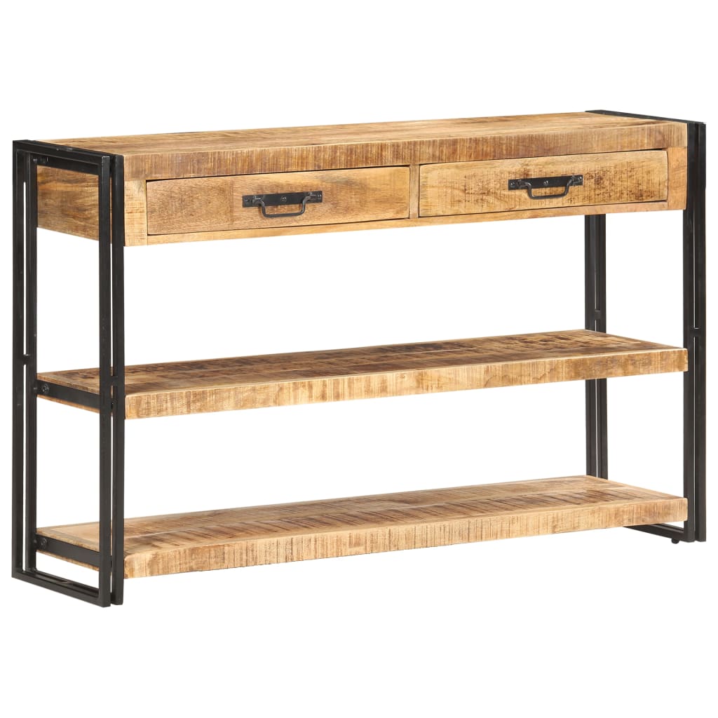 Buffet 120X30X75 Cm Bois De Manguier Massif Brut