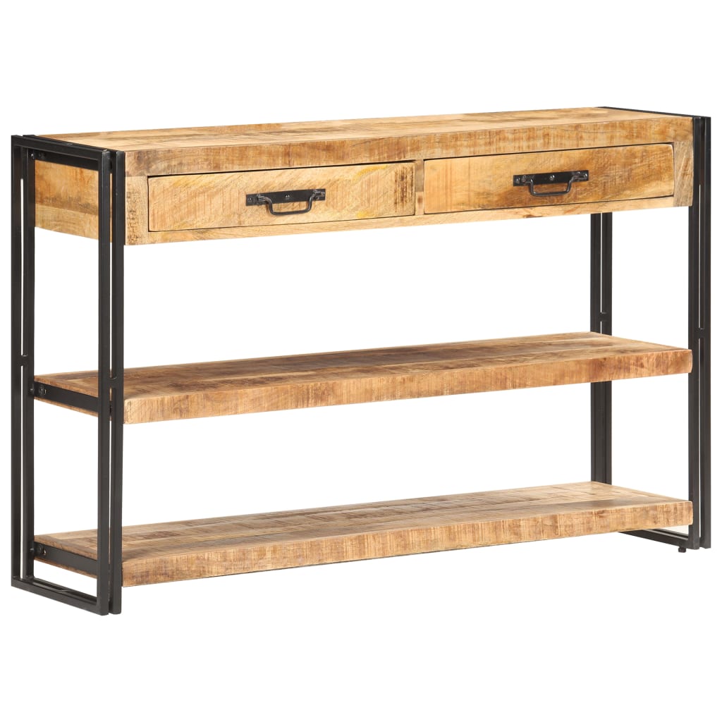 Buffet 120X30X75 Cm Bois De Manguier Massif Brut