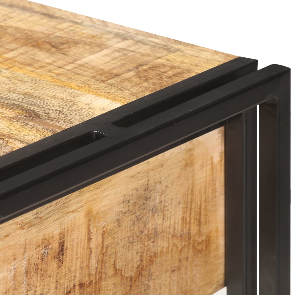 Buffet 120X30X75 Cm Bois De Manguier Massif Brut