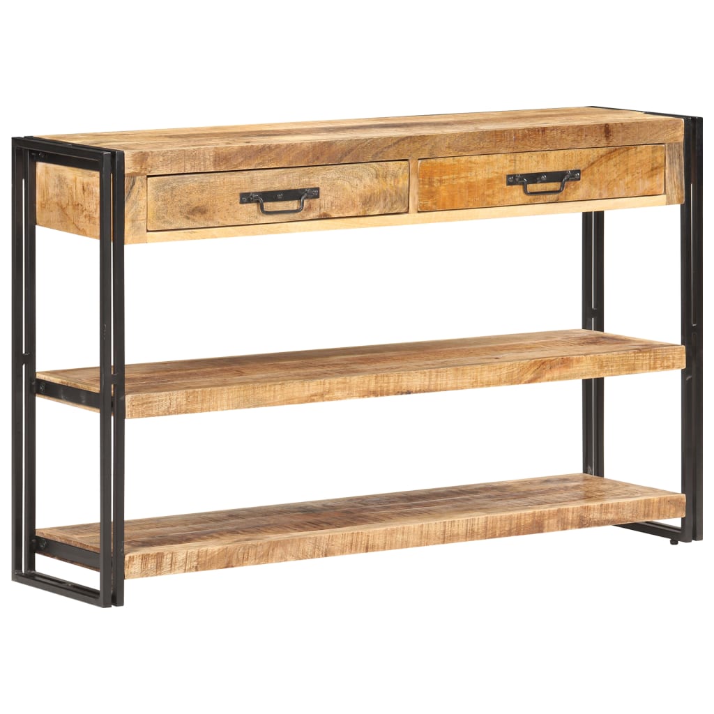 Buffet 120X30X75 Cm Bois De Manguier Massif Brut