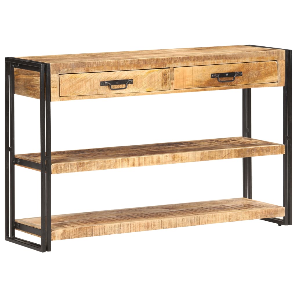 Buffet 120X30X75 Cm Bois De Manguier Massif Brut
