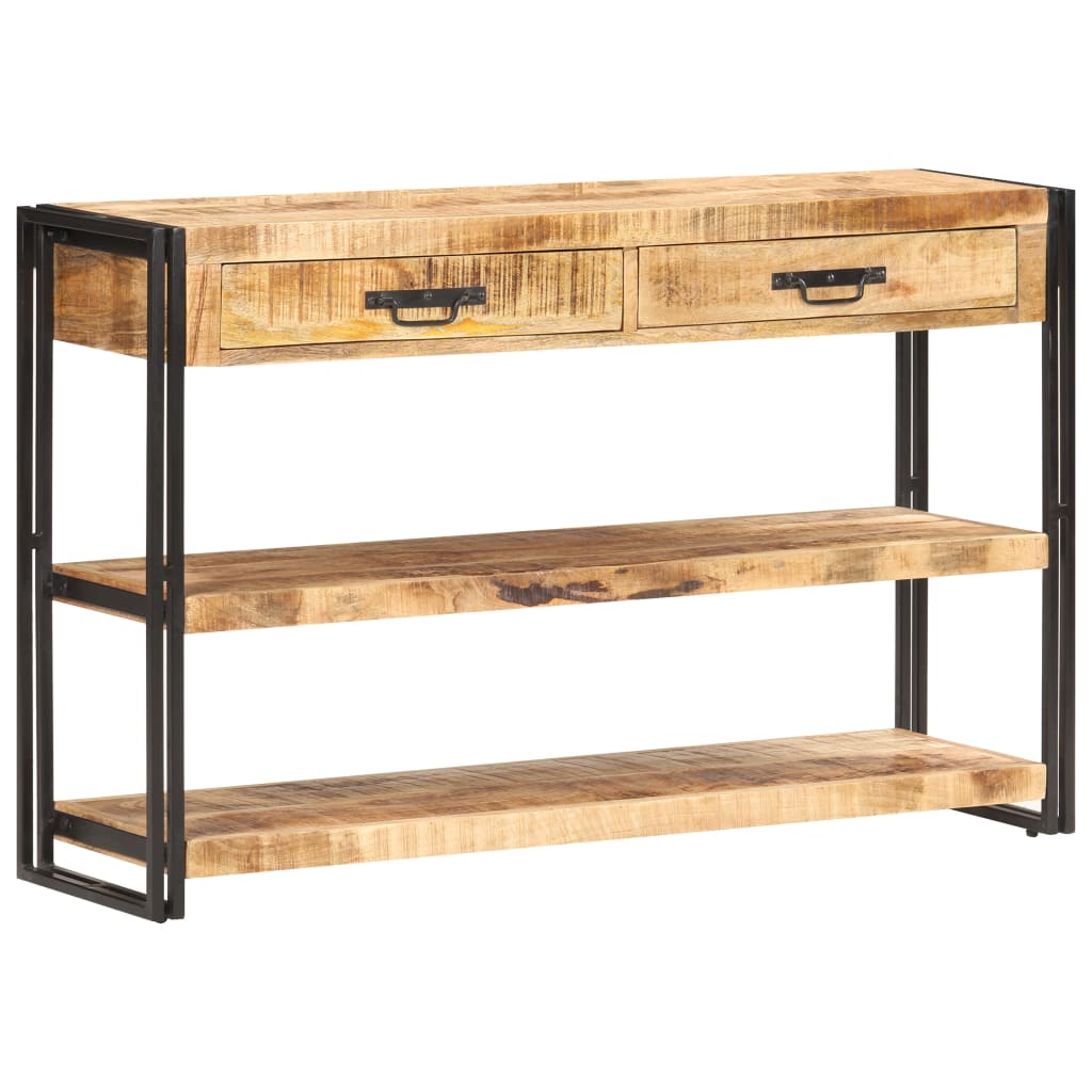 Buffet 120X30X75 Cm Bois De Manguier Massif Brut