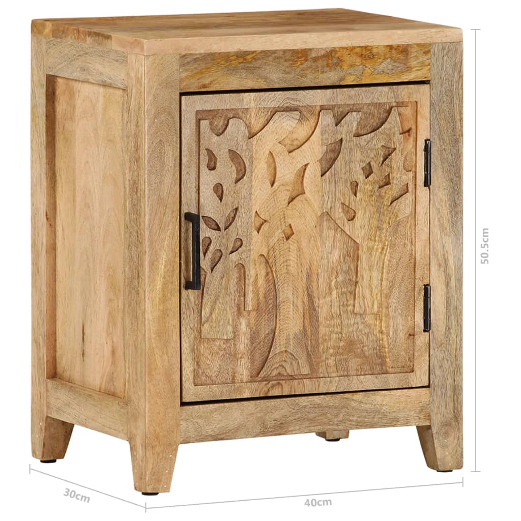 Table De Chevet 40X30X50 Cm Bois De Manguier Massif
