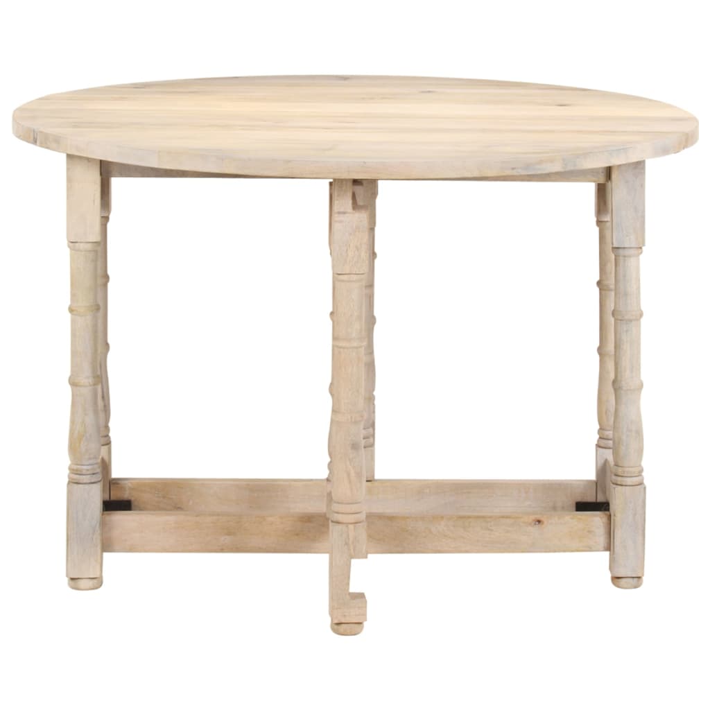 Table À Manger Rond 110X76 Cm Bois De Manguier Massif