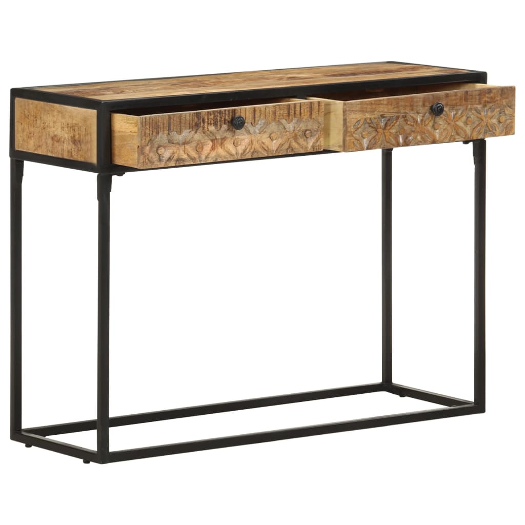 Table Console 100X35X75 Cm Bois De Manguier Massif